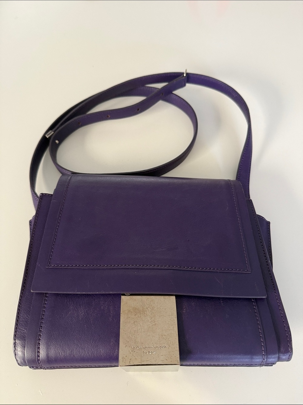 Maison Margiela Purple Leather Crossbody Shoulder Bag